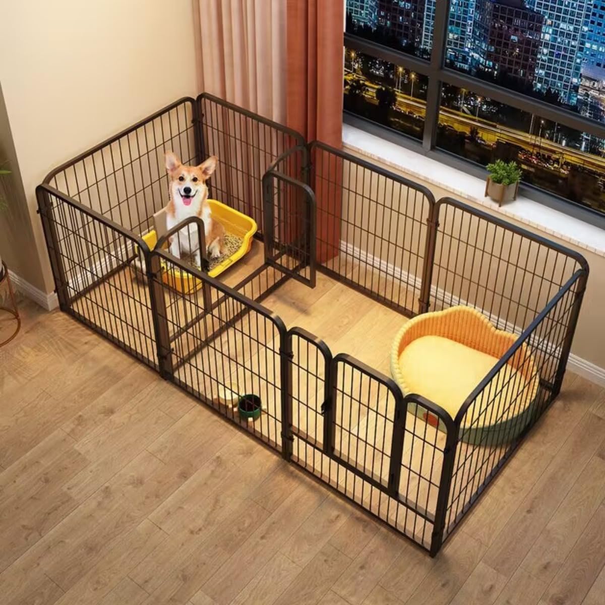 Amazon | ペットサークル 犬 ペットフェンス サークルケージ ドア付き